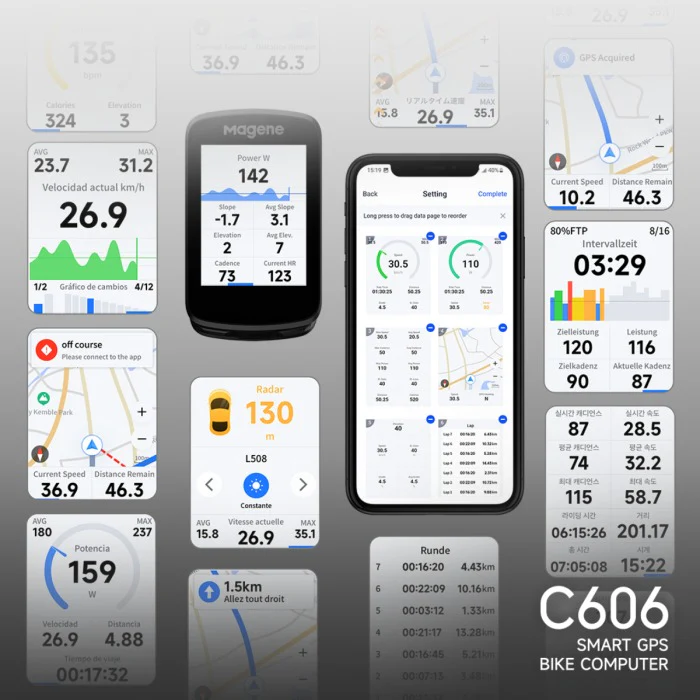 Ciclocomputador GPS Magene GPS C606 Smart SOLO - Image 4
