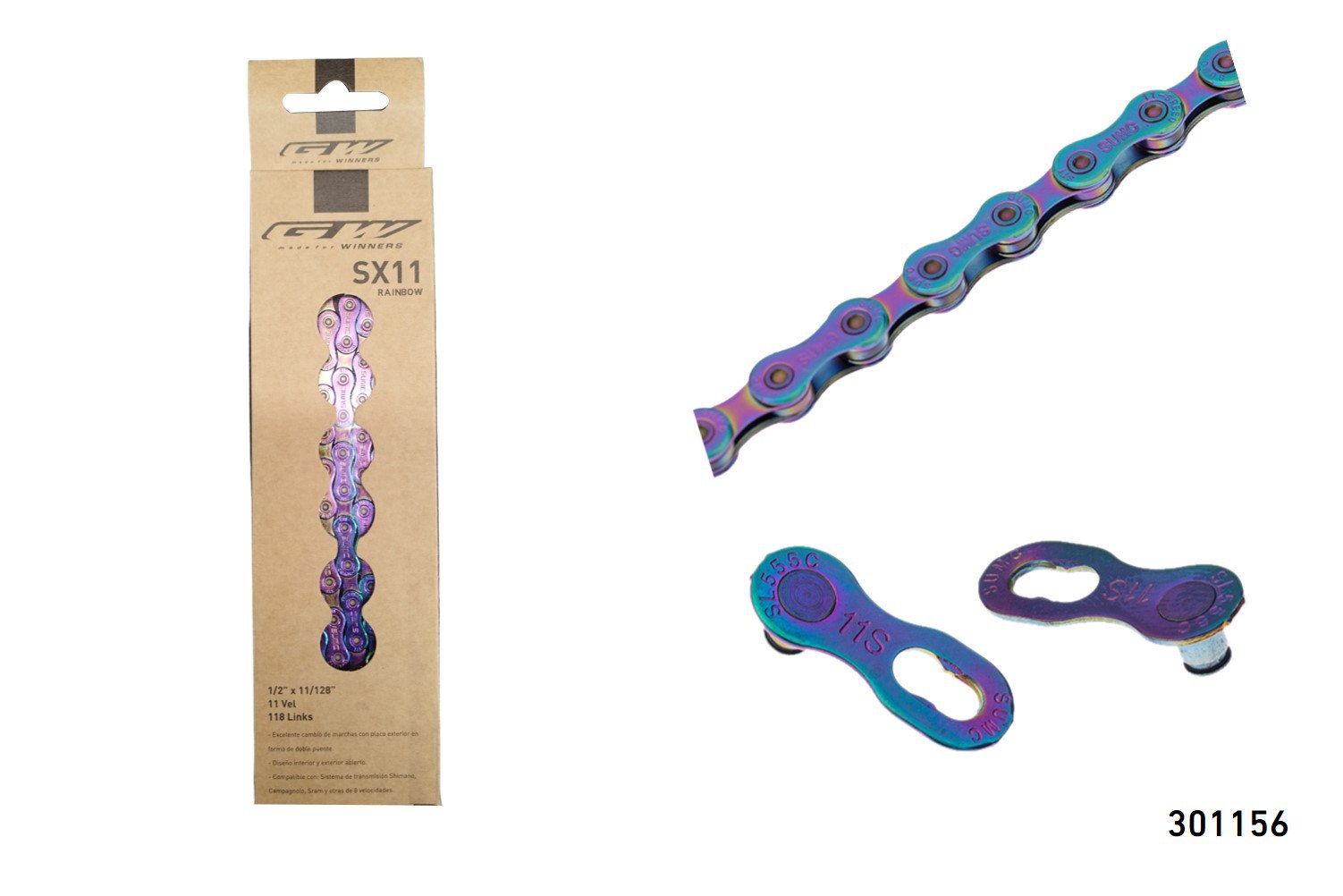 Cadena GW 11 velocidades rainbow